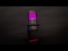 RGB que ilumina o microfone de condensador de USB para fluir e gravar