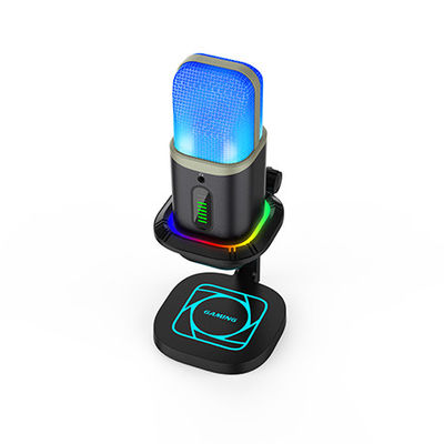 Microfone de USB do jogo do CE, indicador de Mic With Quick Mute RGB do condensador do PC