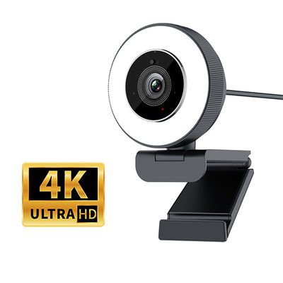 A câmara web alta Ring Light With Dual Stereo da definição de C27 4K propala o cancelamento de Mics