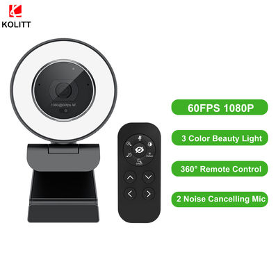 câmara web do filtro da beleza de 1080P 60FPS com AutoFocus rápido da tampa da privacidade