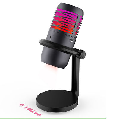 Live Stream Condenser Mic com luzes do RGB abafa/ganho/de saída/volume do fones de ouvido controle