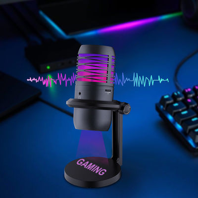 RGB que ilumina o microfone de condensador de USB para fluir e gravar