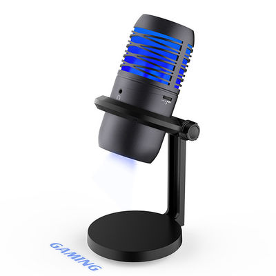 RGB que ilumina o microfone de condensador de USB para fluir e gravar