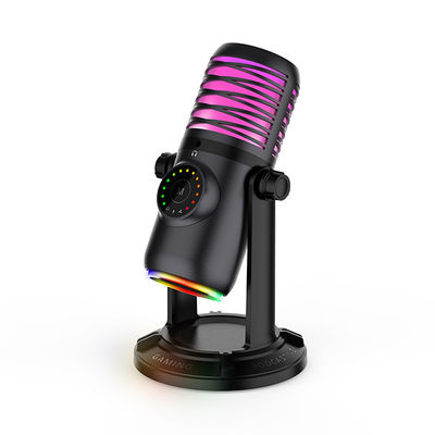 Microfone do jogo do condensador do RGB USB para o computador do telefone do portátil do PC