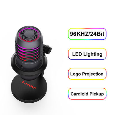 microfone de condensador cardioide do estúdio de 92khz 24bit com iluminação do RGB