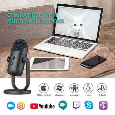 Microfone liso do bate-papo da Web do microfone de condensador de USB do CE para Bloggers