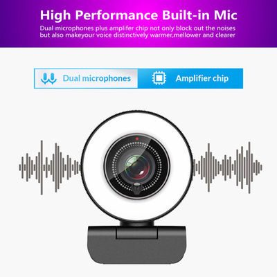 Formato do Autofocus H.264 da câmera de Live Streaming Webcam USB com Ring Light