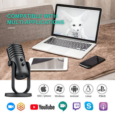 microfones de condensador 24Bit de 48Khz USB com diafragma de 14mm