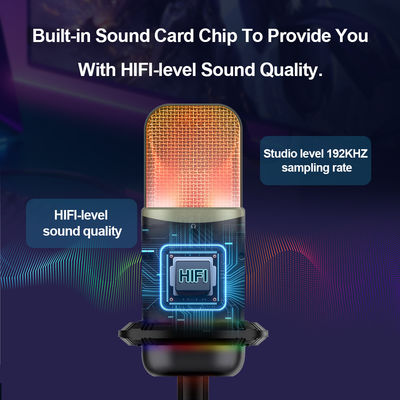 Microfone de condensador de 96KHZ 192KHZ USB com suporte à prova de choque