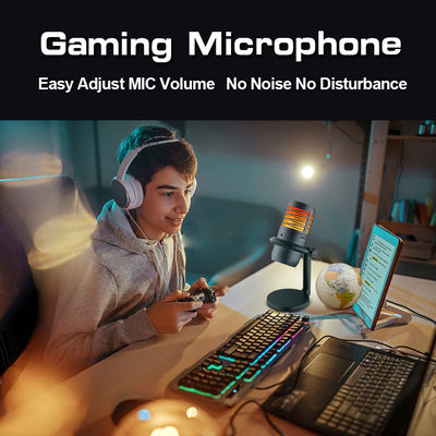 RGB que ilumina o microfone de condensador de USB para fluir e gravar