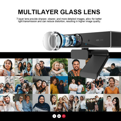Microfones duplos e câmara web larga do ângulo do obturador F2.0 da privacidade 90 graus